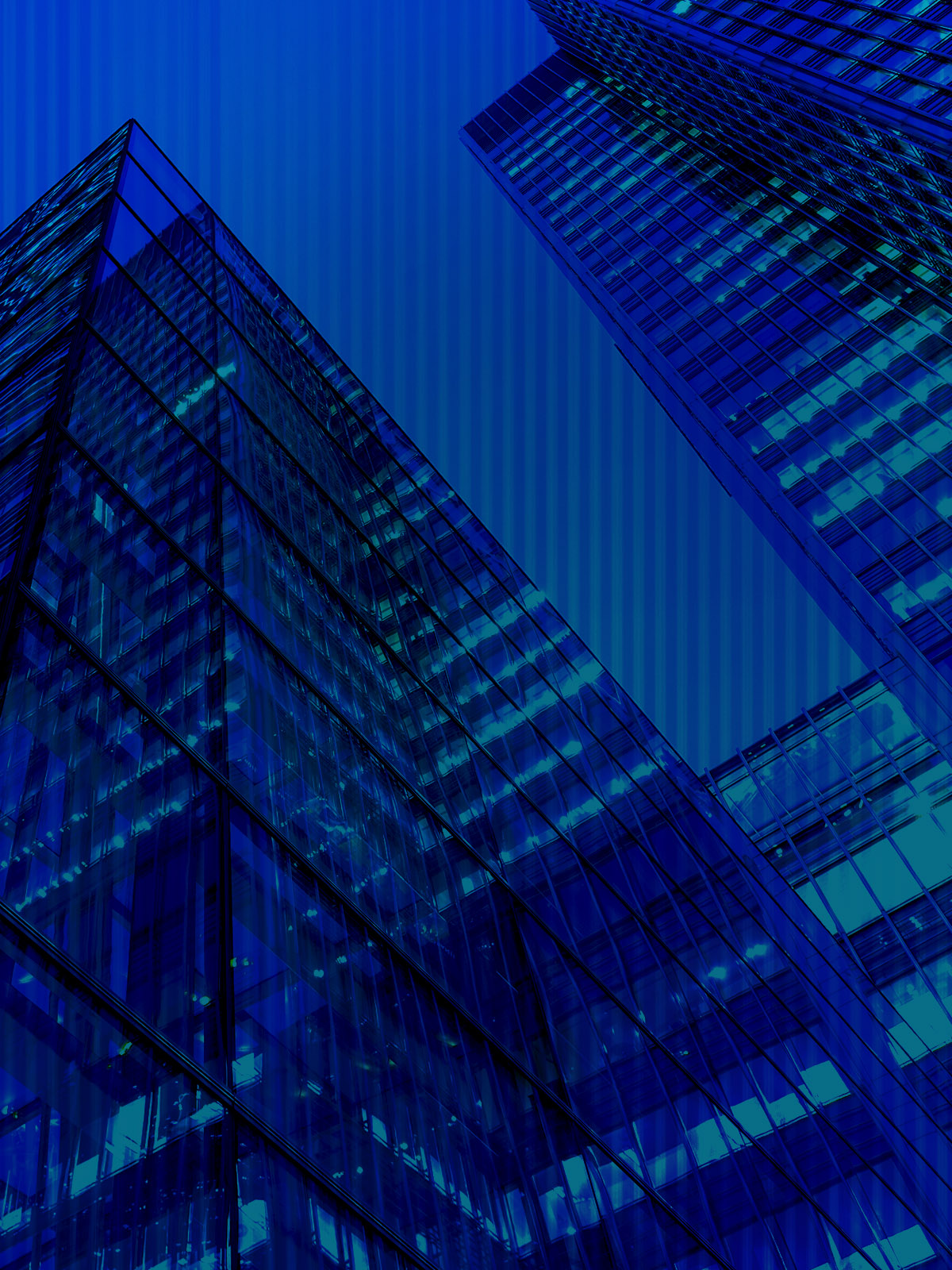 Dark blue image of skyscrapers
