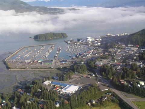 Aerial of Cordova, Alaska