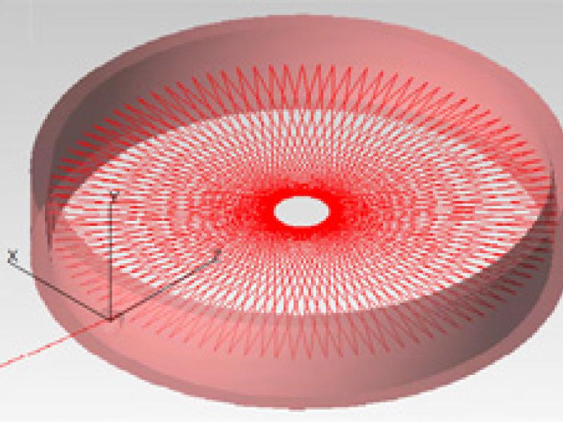 Illustration of patented &#34;Ring Toric Cell&#34; design that provides a long-path length in a compact footprint for improved trace gas detection and measurement using absorption spectroscopy.